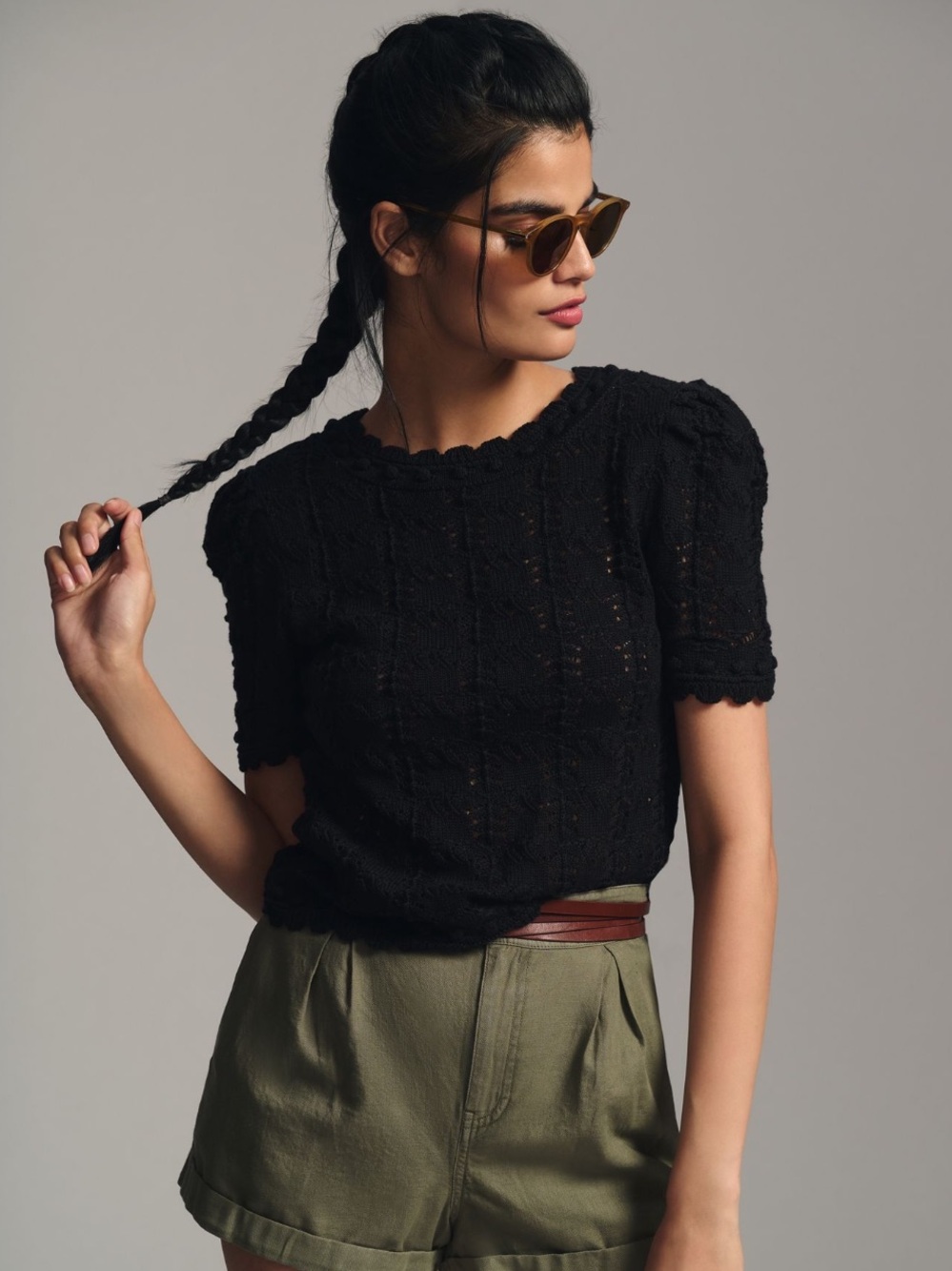 By Anthropologie Pointelle Sweater Tee